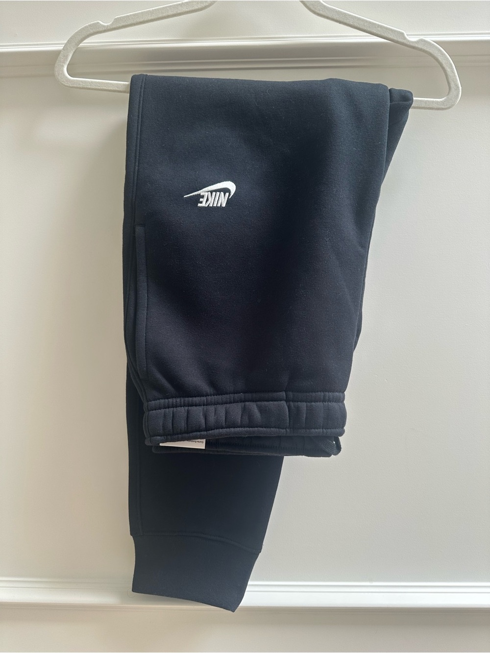 Nike Black Kids Fleece Joggers with White Swoosh